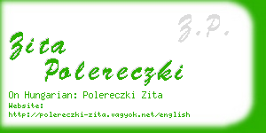 zita polereczki business card